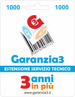 Estensione di Garanzia - Estensione di Garanzia 9900101 Estensione del servizio tecnico 3 Anni - Oggetti fino a 1000 euro