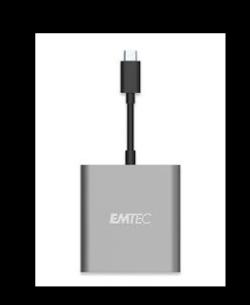  - - - 9913136 Card reader Emtec 3 slot tipo-c grigio USB-C